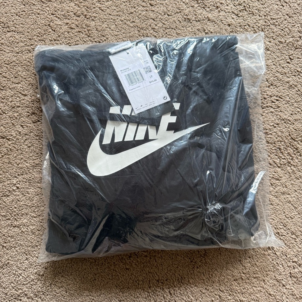 NEW NIKE women's Plus Size black fleece hoodie sweatshirt front pockets - Picture 6 of 7